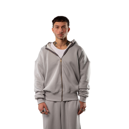 Hooded Zip Jacket (Grey)