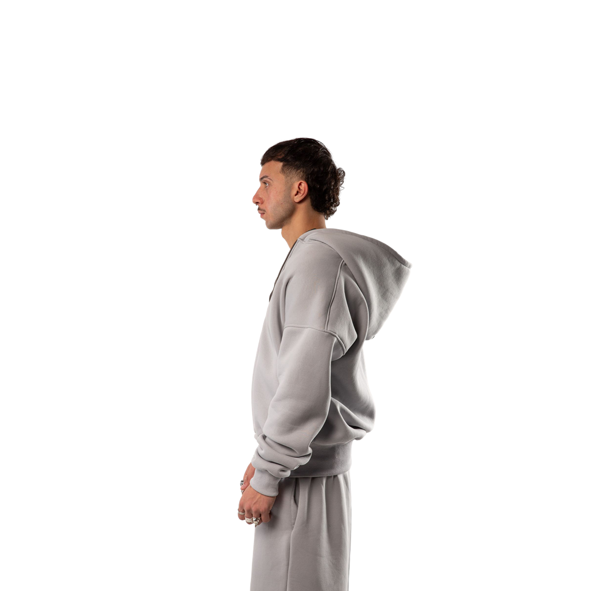 Hooded Zip Jacket (Grey)